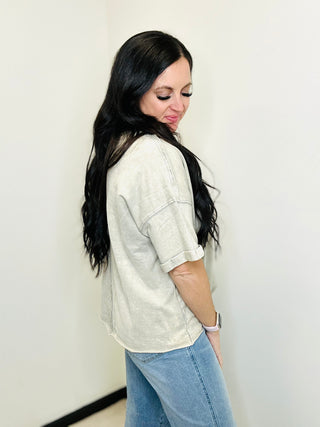 Anita Acid Wash Tan Tee-Short Sleeves-Zenana-Motis & Co Boutique, Women's Fashion Boutique in Carthage, Missouri