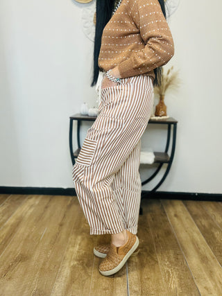 Stripe Patchwork Cropped Barrel Pants - Silas-Pants-Anniewear-Motis & Co Boutique, Women's Fashion Boutique in Carthage, Missouri
