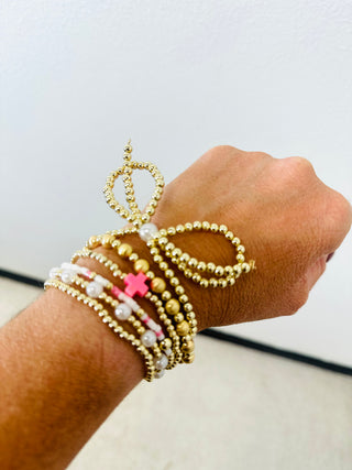Boston Bow Bracelet Set Gold-Bracelets-Motis & CO-Motis & Co Boutique, Women's Fashion Boutique in Carthage, Missouri
