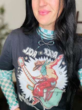 Rock & Roll Cowboy Graphic Tee XOXO-Graphic Tees-XOXO ART & Co-Motis & Co Boutique, Women's Fashion Boutique in Carthage, Missouri