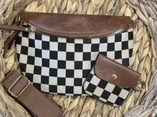 Checkmate Black Bum Bag-Handbags-Kaydee Lynn-Motis & Co Boutique, Women's Fashion Boutique in Carthage, Missouri