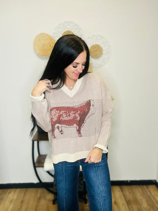 Hereford Highway Ribbed Knit Sweater-Sweaters-2 Fly-Motis & Co Boutique, Women's Fashion Boutique in Carthage, Missouri