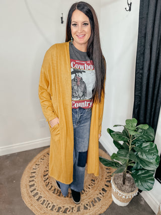 Catch Me Cardigan Mustard-Cardigans-Haptics-Motis & Co Boutique, Women's Fashion Boutique in Carthage, Missouri
