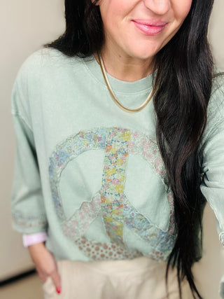 Palmer Peace Patch Top-Short Sleeves-EASEL-Motis & Co Boutique, Women's Fashion Boutique in Carthage, Missouri