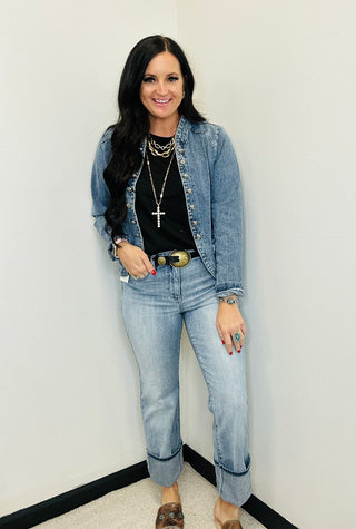 Savannah Jane Denim Jacket-Jackets-Savannah Jane-Motis & Co Boutique, Women's Fashion Boutique in Carthage, Missouri