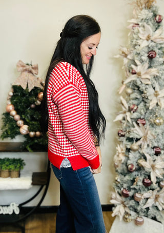 Kaia Mixed Print Sweater-Sweaters-staccato-Motis & Co Boutique, Women's Fashion Boutique in Carthage, Missouri