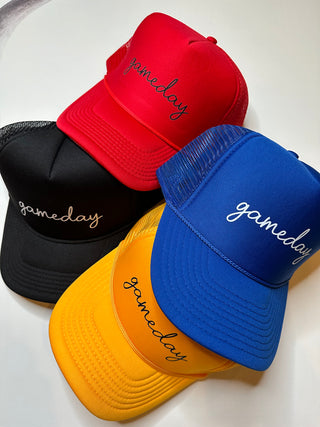 Game Day Mesh Back Trucker Cap-Ball Caps-Turquoise Haven-Motis & Co Boutique, Women's Fashion Boutique in Carthage, Missouri
