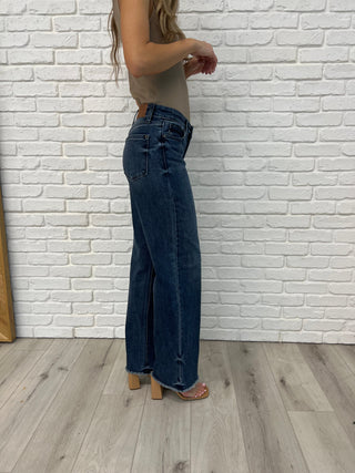 Judy Blue Addie Mid Rise Vintage Wash Wide Leg Jeans-Womens-Ave Shops-Motis & Co Boutique, Women's Fashion Boutique in Carthage, Missouri