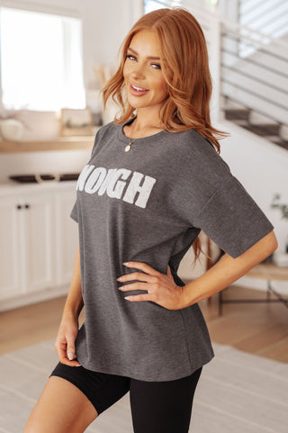 Always Enough Graphic Tee in Charcoal-Tops-Ave Shops-Motis & Co Boutique, Women's Fashion Boutique in Carthage, Missouri