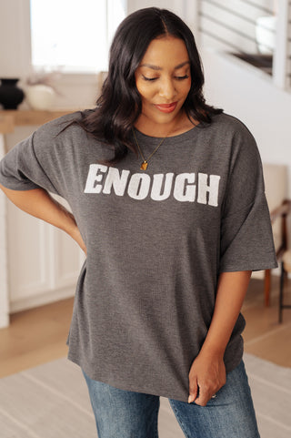 Always Enough Graphic Tee in Charcoal-Tops-Ave Shops-Motis & Co Boutique, Women's Fashion Boutique in Carthage, Missouri