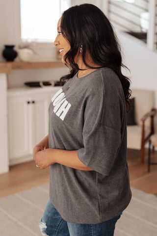 Always Enough Graphic Tee in Charcoal-Tops-Ave Shops-Motis & Co Boutique, Women's Fashion Boutique in Carthage, Missouri
