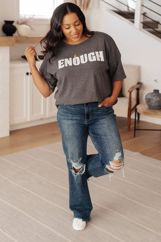 Always Enough Graphic Tee in Charcoal-Tops-Ave Shops-Motis & Co Boutique, Women's Fashion Boutique in Carthage, Missouri