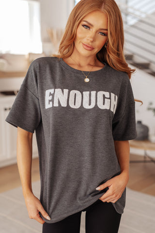 Always Enough Graphic Tee in Charcoal-Tops-Ave Shops-Motis & Co Boutique, Women's Fashion Boutique in Carthage, Missouri