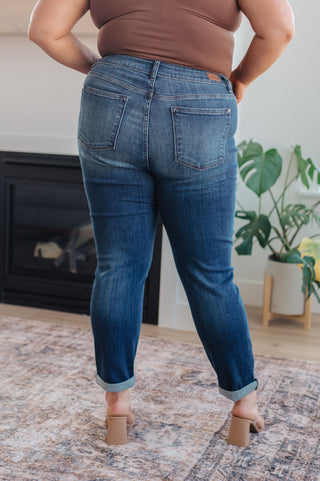 Amber Cuffed Slim Fit Dark Wash Jeans-jeans-Ave Shops-Motis & Co Boutique, Women's Fashion Boutique in Carthage, Missouri