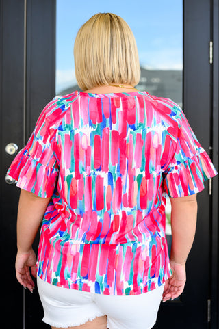 Art Exhibit V-Neck Blouse-Tops-Ave Shops-Motis & Co Boutique, Women's Fashion Boutique in Carthage, Missouri