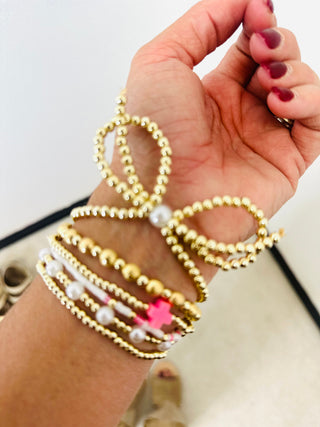 Boston Bow Bracelet Set Gold-Bracelets-Motis & CO-Motis & Co Boutique, Women's Fashion Boutique in Carthage, Missouri