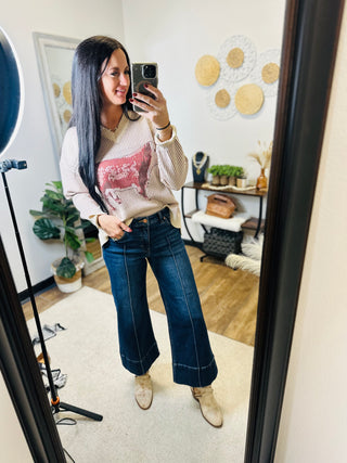 Hereford Highway Ribbed Knit Sweater-Sweaters-2 Fly-Motis & Co Boutique, Women's Fashion Boutique in Carthage, Missouri