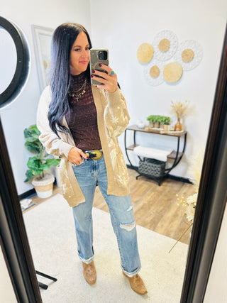 Willa Western Graphic Sweater Cardigan-Cardigans-Very J-Motis & Co Boutique, Women's Fashion Boutique in Carthage, Missouri