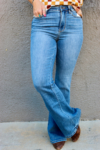Judy Blue Brock High Rise Flare Jeans-Jeans-Judy Blue-Motis & Co Boutique, Women's Fashion Boutique in Carthage, Missouri