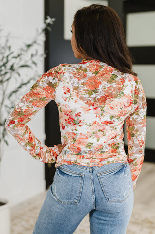 Barely Behaving Floral Print Layering Top in Coral-Blouses-Ave Shops-Motis & Co Boutique, Women's Fashion Boutique in Carthage, Missouri