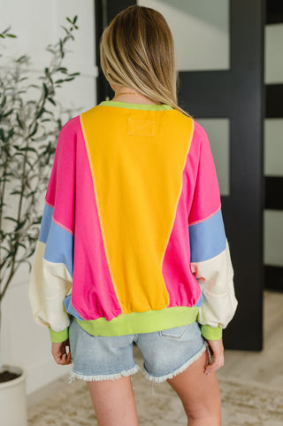 Blockbuster Color Block Pullover in Bright-sweatshirts-Ave Shops-Motis & Co Boutique, Women's Fashion Boutique in Carthage, Missouri