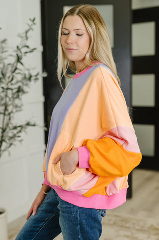 Blockbuster Color Block Pullover in Muted-Pullovers-Ave Shops-Motis & Co Boutique, Women's Fashion Boutique in Carthage, Missouri
