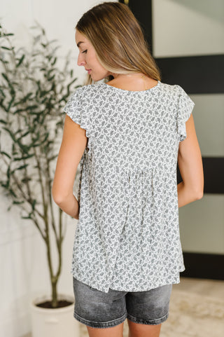 Bloom Service V-Neck Blouse in Ivory-Blouses-Ave Shops-Motis & Co Boutique, Women's Fashion Boutique in Carthage, Missouri