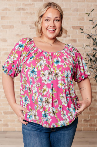 Bloom So Bright Floral Top-Tops-Ave Shops-Motis & Co Boutique, Women's Fashion Boutique in Carthage, Missouri