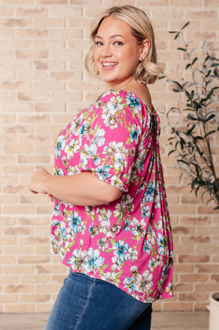 Bloom So Bright Floral Top-Tops-Ave Shops-Motis & Co Boutique, Women's Fashion Boutique in Carthage, Missouri
