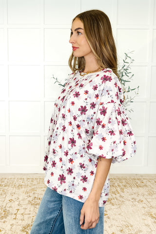Blossom Breeze Balloon Sleeve Blouse-Womens-Ave Shops-Motis & Co Boutique, Women's Fashion Boutique in Carthage, Missouri