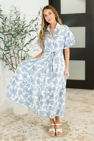 Budding Romance Collared Button-Down Dress-Dresses-Ave Shops-Motis & Co Boutique, Women's Fashion Boutique in Carthage, Missouri