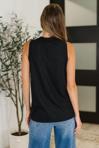 Buttoned Up Buttercup Sleeveless Top in Black-Tanks-Ave Shops-Motis & Co Boutique, Women's Fashion Boutique in Carthage, Missouri
