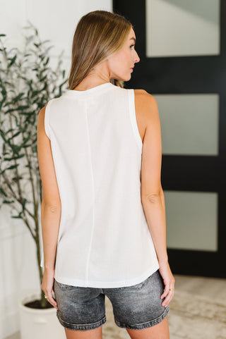 Buttoned Up Buttercup Sleeveless Top in Ivory-Tanks-Ave Shops-Motis & Co Boutique, Women's Fashion Boutique in Carthage, Missouri