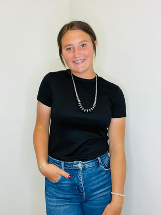 Cloud Basic Tee in Black-Short Sleeves-2 Fly-Motis & Co Boutique, Women's Fashion Boutique in Carthage, Missouri