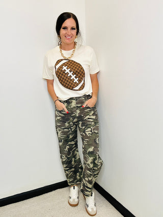 Checkered Football Game Day Graphic Tee-Graphic Tees-P&PD-Motis & Co Boutique, Women's Fashion Boutique in Carthage, Missouri
