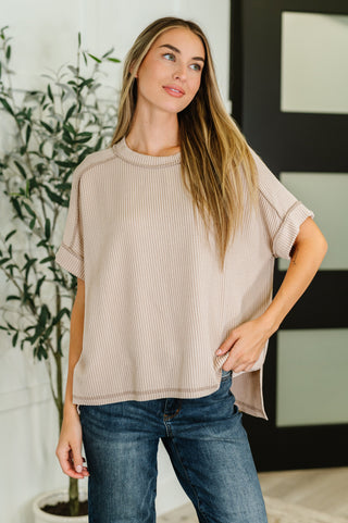 Catch Me Loungin’ Cable Ribbed Knit Top in Ash Mocha-Sweaters-Ave Shops-Motis & Co Boutique, Women's Fashion Boutique in Carthage, Missouri