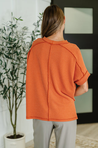 Catch Me Loungin’ Cable Ribbed Knit Top in Burnt Orange-Sweaters-Ave Shops-Motis & Co Boutique, Women's Fashion Boutique in Carthage, Missouri