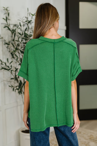 Catch Me Loungin’ Cable Ribbed Knit Top in Dark Green-Sweaters-Ave Shops-Motis & Co Boutique, Women's Fashion Boutique in Carthage, Missouri