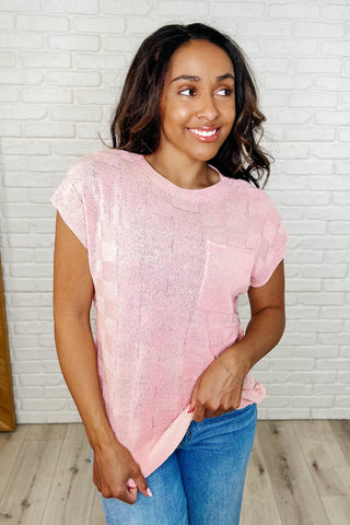 Checkmate Cap Sleeve Sweater-Tops-Ave Shops-Motis & Co Boutique, Women's Fashion Boutique in Carthage, Missouri