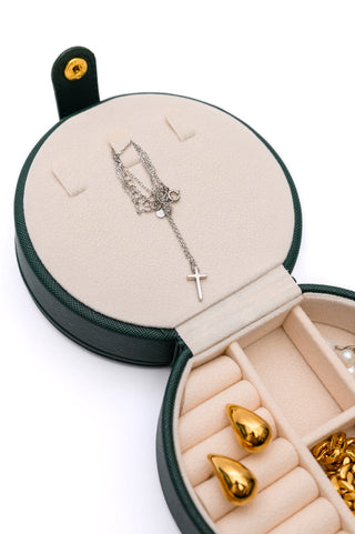 Circular Travel Jewelry Case in Green-Home & Decor-Ave Shops-Motis & Co Boutique, Women's Fashion Boutique in Carthage, Missouri