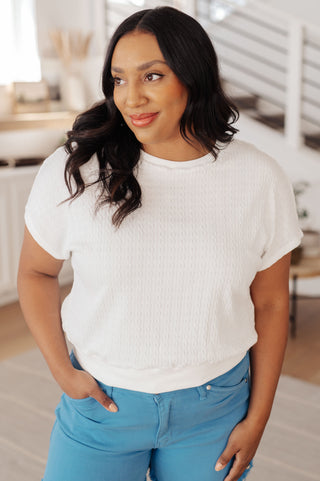 Clearly Classic Short Sleeve Top in White-Tops-Ave Shops-Motis & Co Boutique, Women's Fashion Boutique in Carthage, Missouri