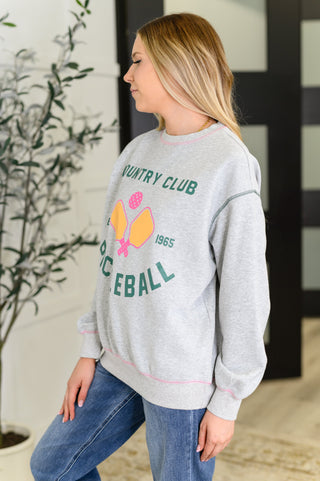 Country Club Pickle Ball Graphic Sweatshirt-Graphic Sweaters-Ave Shops-Motis & Co Boutique, Women's Fashion Boutique in Carthage, Missouri