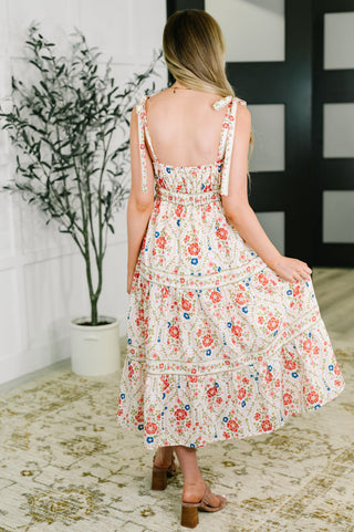 Country Crush Adjustable Strap Dress in Cream and Red-Dresses-Ave Shops-Motis & Co Boutique, Women's Fashion Boutique in Carthage, Missouri