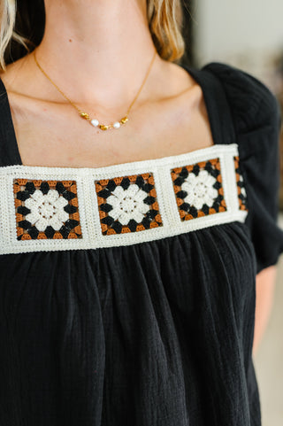 Craft Night Crochet Detail Top-Blouses-Ave Shops-Motis & Co Boutique, Women's Fashion Boutique in Carthage, Missouri
