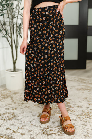 Crisp Kiss Midi Skirt in Rust, White and Black-Skirts-Ave Shops-Motis & Co Boutique, Women's Fashion Boutique in Carthage, Missouri