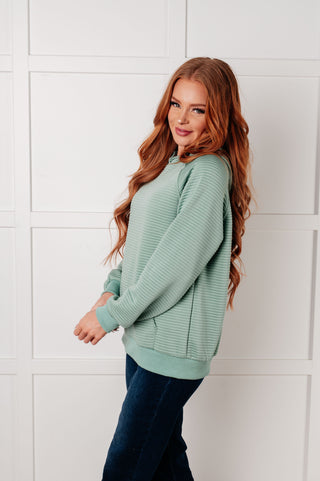 Crosswalk Textured Hoodie in Green-Tops-Ave Shops-Motis & Co Boutique, Women's Fashion Boutique in Carthage, Missouri