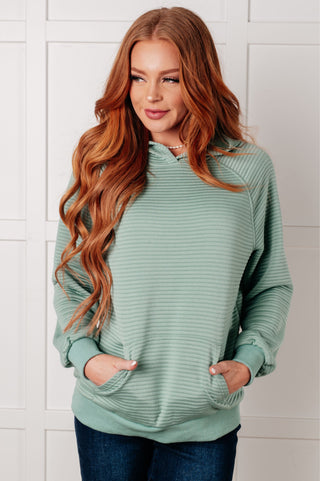 Crosswalk Textured Hoodie in Green-Tops-Ave Shops-Motis & Co Boutique, Women's Fashion Boutique in Carthage, Missouri