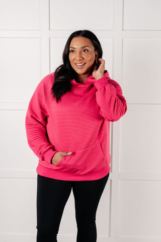 Crosswalk Textured Hoodie in Rose-Tops-Ave Shops-Motis & Co Boutique, Women's Fashion Boutique in Carthage, Missouri