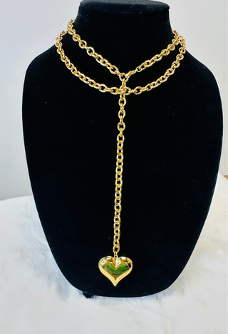 XL Wrap Around Gold Heart Necklace-Necklaces-ChanSutt-Motis & Co Boutique, Women's Fashion Boutique in Carthage, Missouri
