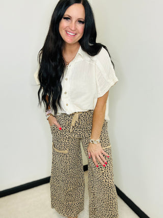 Apollo Animal Print Wide Leg Pants-Pants-EASEL-Motis & Co Boutique, Women's Fashion Boutique in Carthage, Missouri